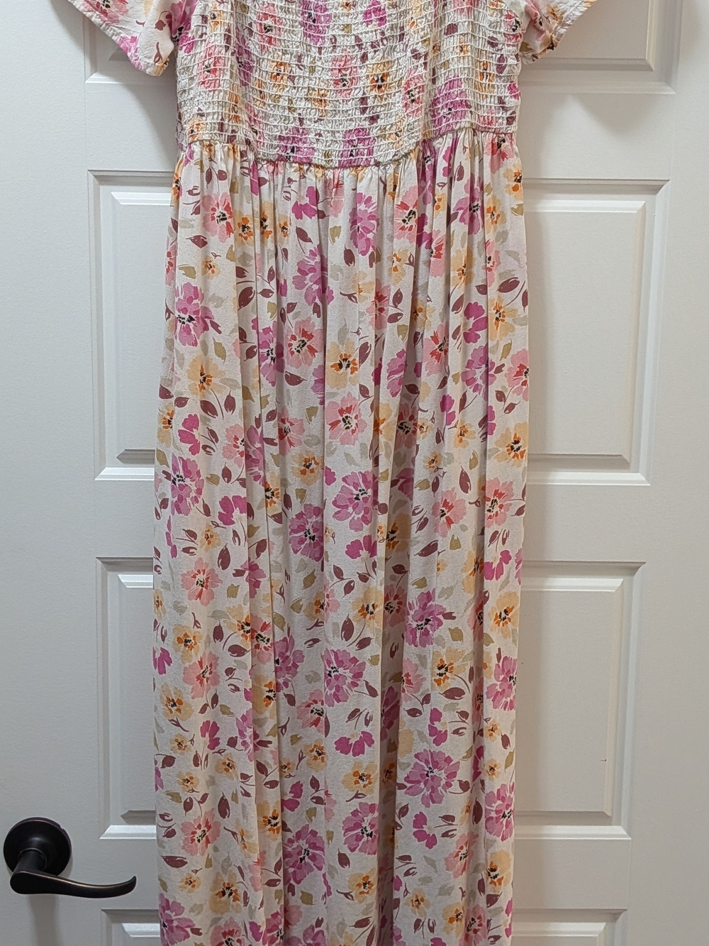 Hello MIZ Maternity Maxi Dress with Pink and Yellow Floral Print